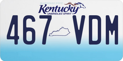 KY license plate 467VDM