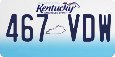 KY license plate 467VDW
