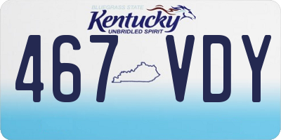 KY license plate 467VDY