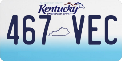 KY license plate 467VEC