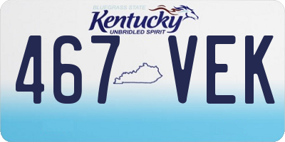 KY license plate 467VEK