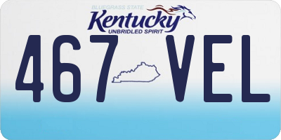 KY license plate 467VEL