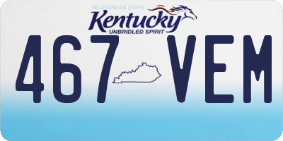 KY license plate 467VEM