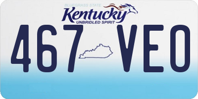 KY license plate 467VEO