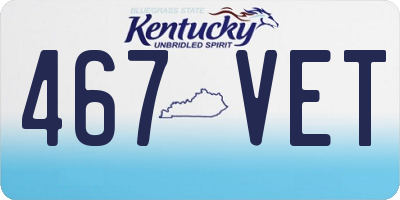 KY license plate 467VET