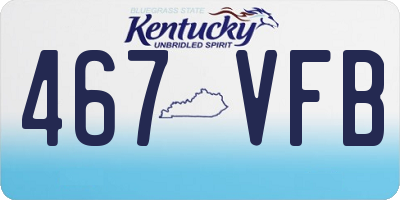 KY license plate 467VFB