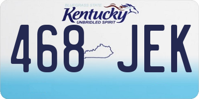 KY license plate 468JEK