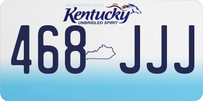 KY license plate 468JJJ