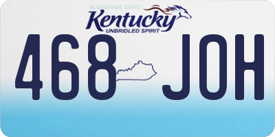 KY license plate 468JOH