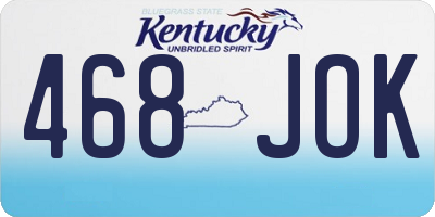 KY license plate 468JOK