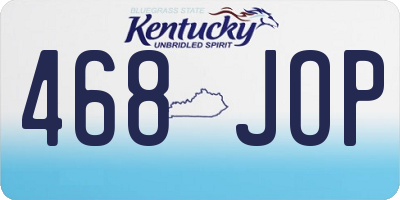 KY license plate 468JOP