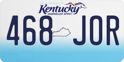 KY license plate 468JOR