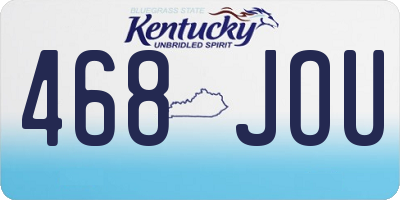 KY license plate 468JOU