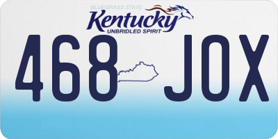 KY license plate 468JOX