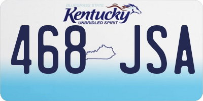 KY license plate 468JSA