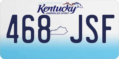 KY license plate 468JSF