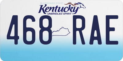 KY license plate 468RAE