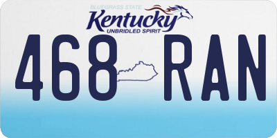 KY license plate 468RAN