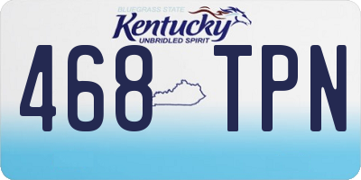 KY license plate 468TPN