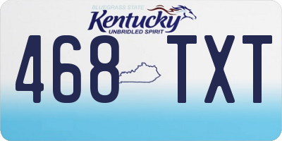 KY license plate 468TXT