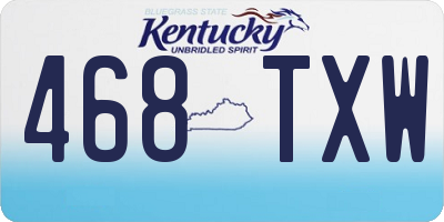 KY license plate 468TXW