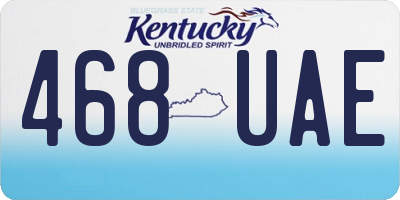 KY license plate 468UAE