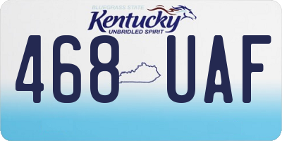 KY license plate 468UAF