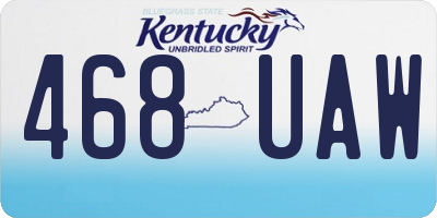KY license plate 468UAW