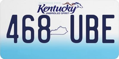 KY license plate 468UBE
