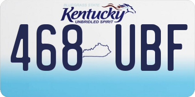 KY license plate 468UBF