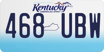 KY license plate 468UBW