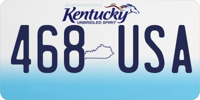 KY license plate 468USA