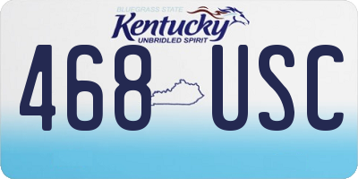 KY license plate 468USC