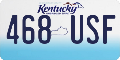 KY license plate 468USF