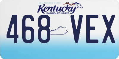 KY license plate 468VEX