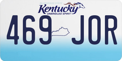 KY license plate 469JOR