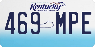 KY license plate 469MPE