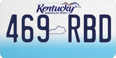 KY license plate 469RBD