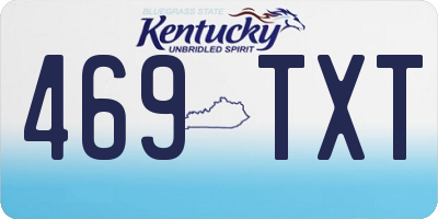 KY license plate 469TXT