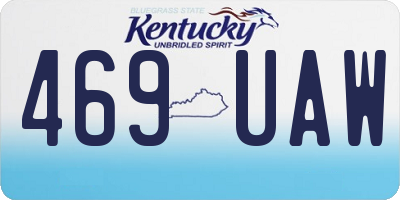 KY license plate 469UAW