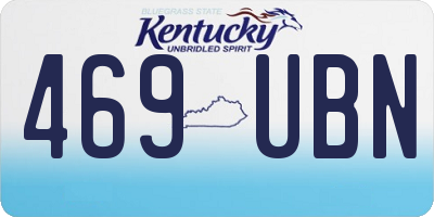 KY license plate 469UBN
