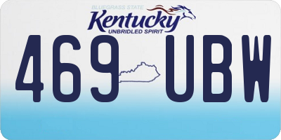 KY license plate 469UBW