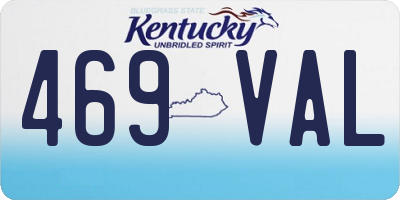 KY license plate 469VAL