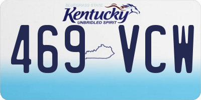 KY license plate 469VCW