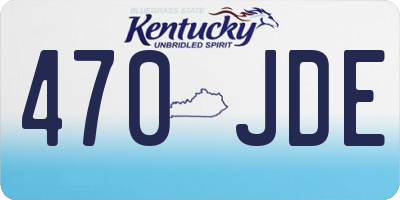 KY license plate 470JDE