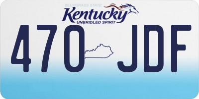KY license plate 470JDF