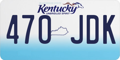 KY license plate 470JDK