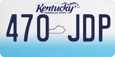 KY license plate 470JDP
