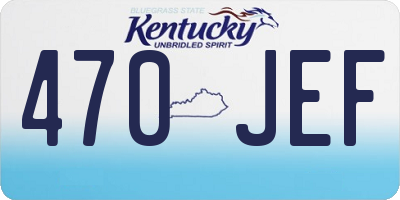 KY license plate 470JEF