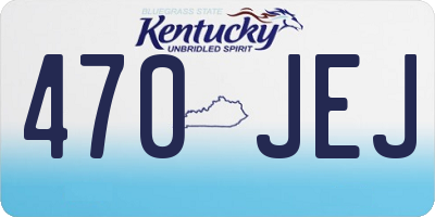 KY license plate 470JEJ